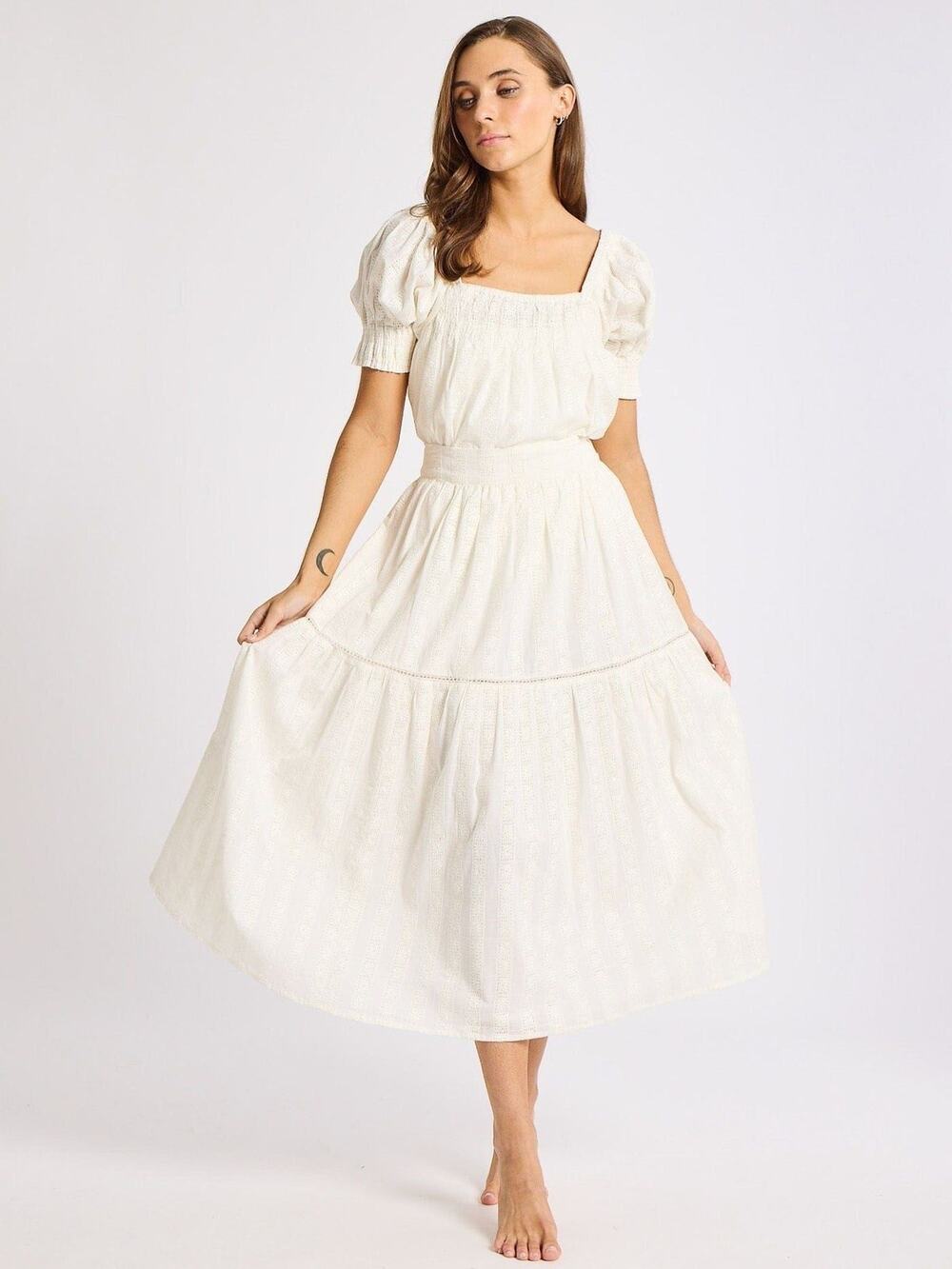 Millie eyelet set skirt and short sleeve size small